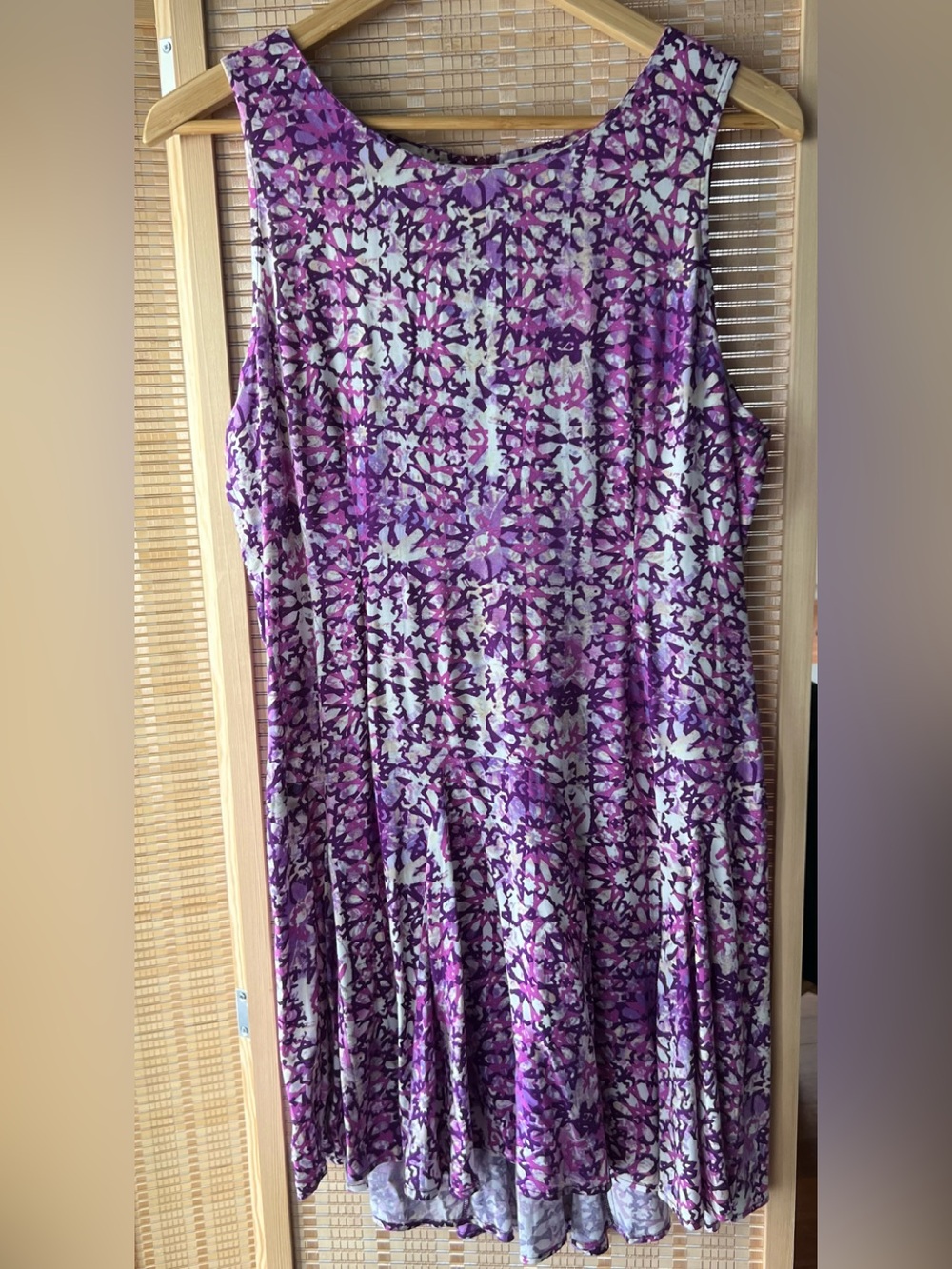 OLIVE & OAK Bright Pink & Purple Summer Dress L